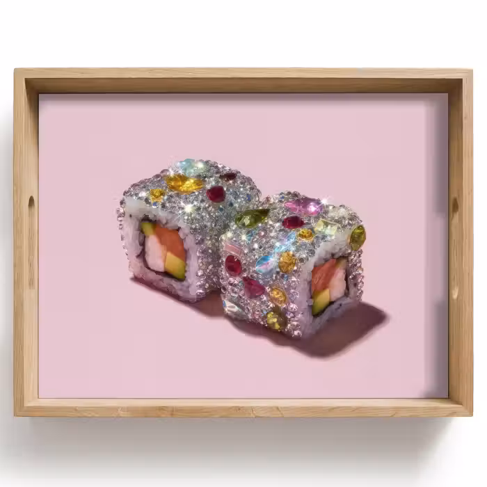 Dienblad - Sushi - Rolletjes - Steentjes - Kleurrijk