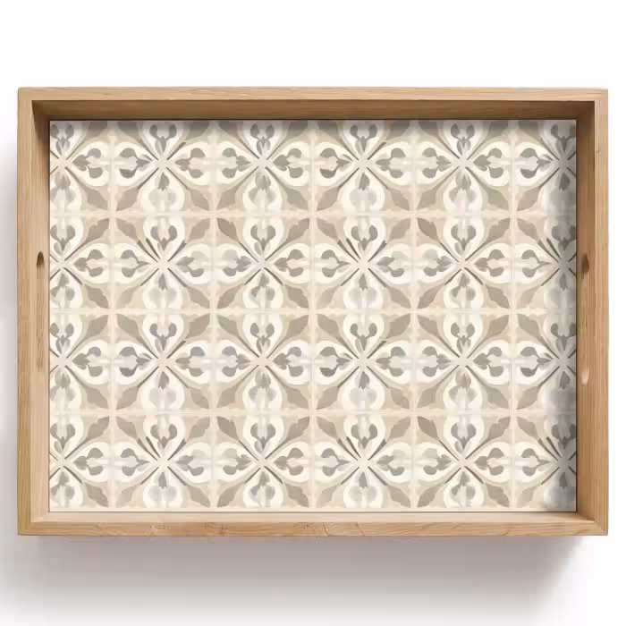 Dienblad - Tegel - Motief - Beige