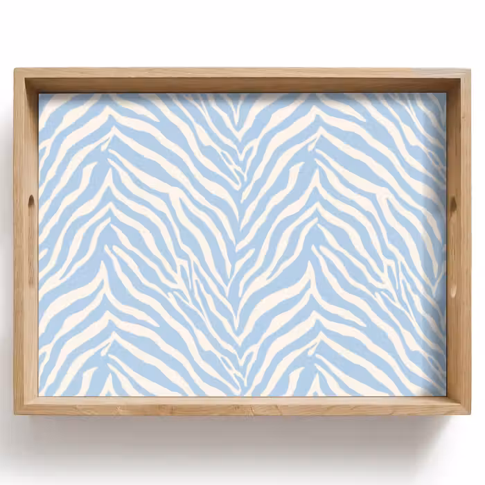 Dienblad - Zebra - Motief - Blauw - Wit