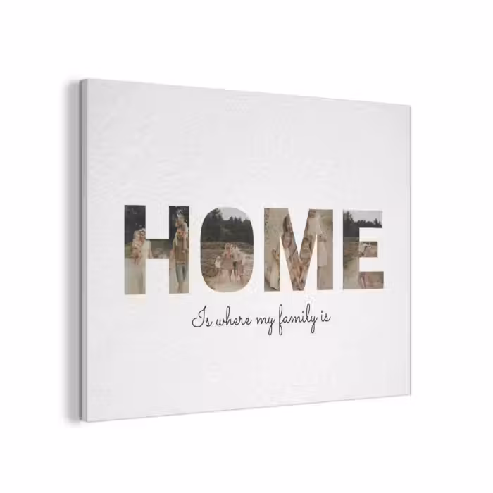 Gepersonaliseerd akoestisch schilderij - Home - Lettercollage