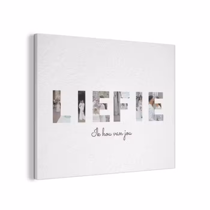 Gepersonaliseerd akoestisch schilderij - Liefie - Lettercollage