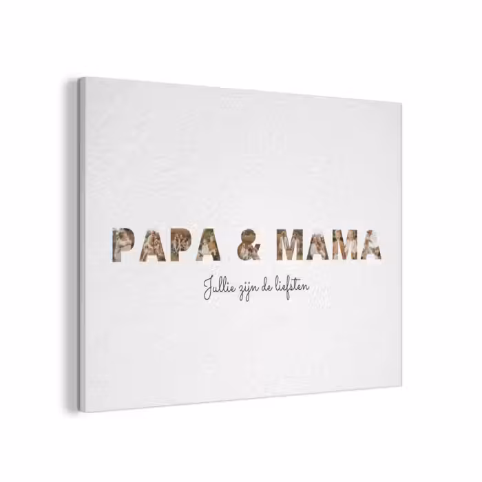 Gepersonaliseerd akoestisch schilderij - Papa & Mama - Lettercollage