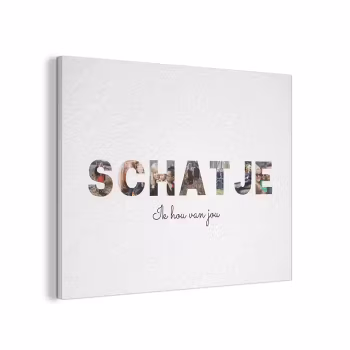 Gepersonaliseerd akoestisch schilderij - Schatje - Lettercollage