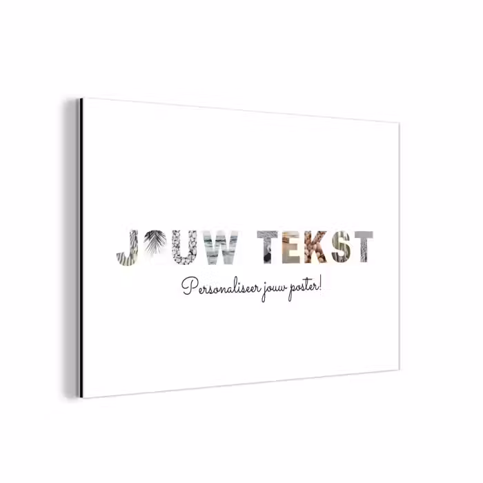 Gepersonaliseerd aluminium schilderij - Jouw Tekst - Lettercollage