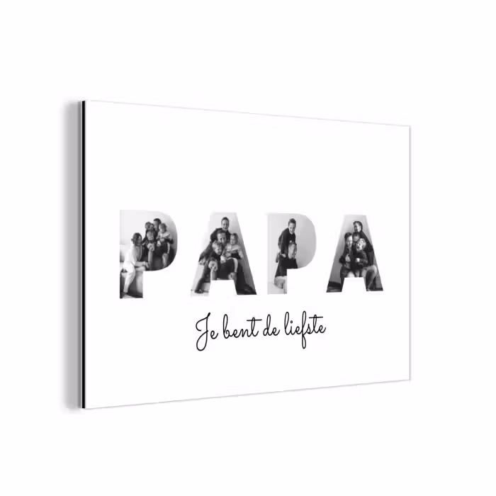 Gepersonaliseerd aluminium schilderij - Papa - Lettercollage