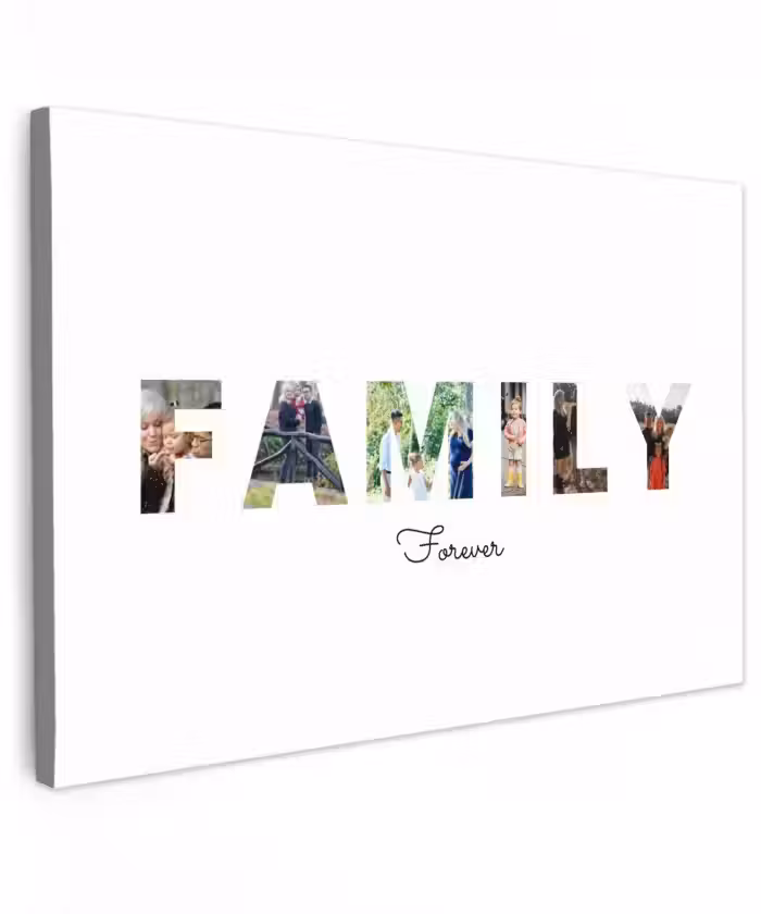 Gepersonaliseerd buiten canvas - Family - Lettercollage