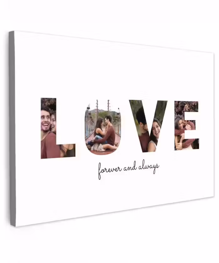 Gepersonaliseerd buiten canvas - Love - Lettercollage