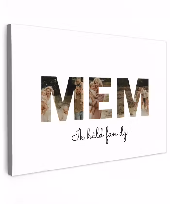 Gepersonaliseerd buiten canvas - Mem - Lettercollage