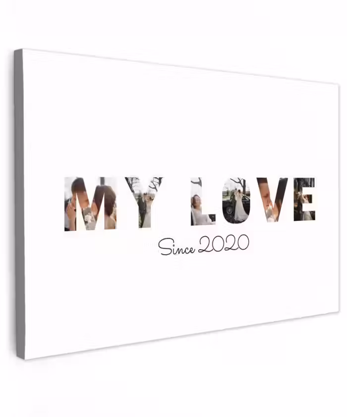 Gepersonaliseerd buiten canvas - My Love - Lettercollage