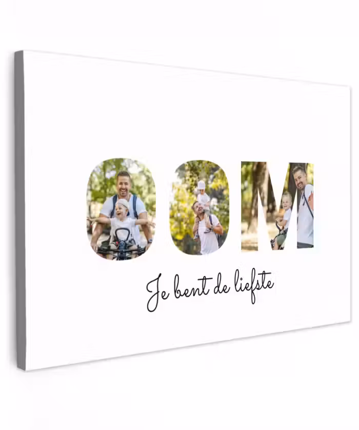 Gepersonaliseerd buiten canvas - Oom - Lettercollage