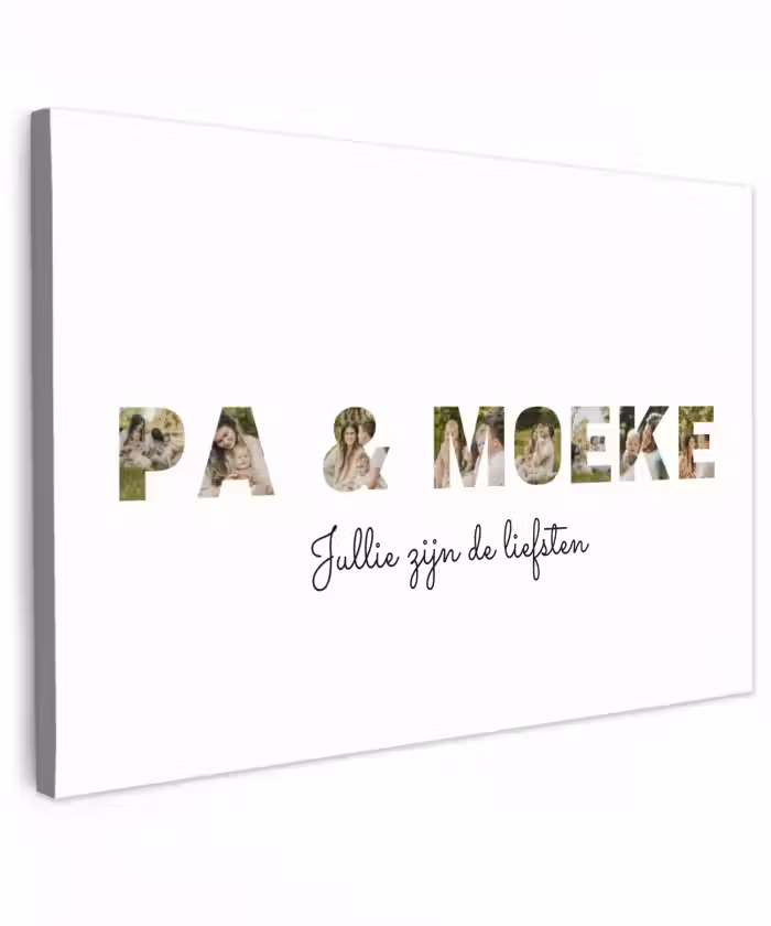 Gepersonaliseerd buiten canvas - Pa & Moeke - Lettercollage