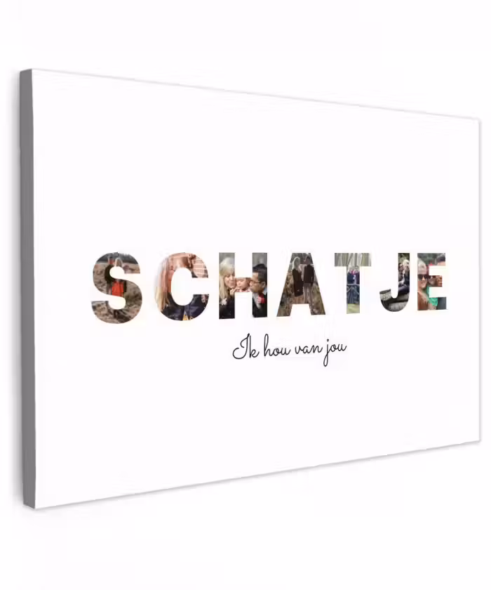 Gepersonaliseerd buiten canvas - Schatje - Lettercollage
