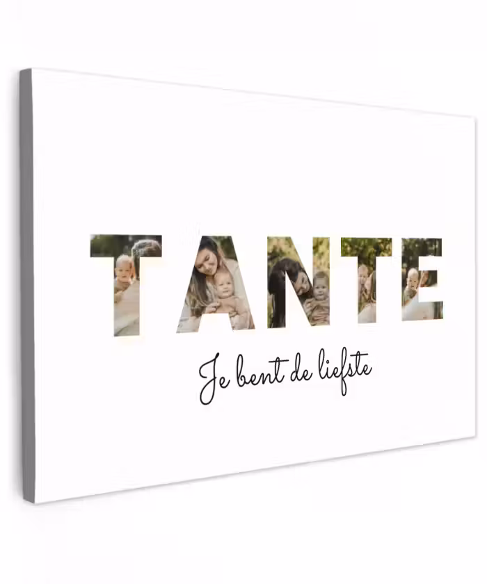 Gepersonaliseerd buiten canvas - Tante - Lettercollage