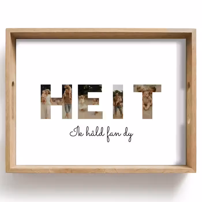 Gepersonaliseerd dienblad - Heit - Lettercollage