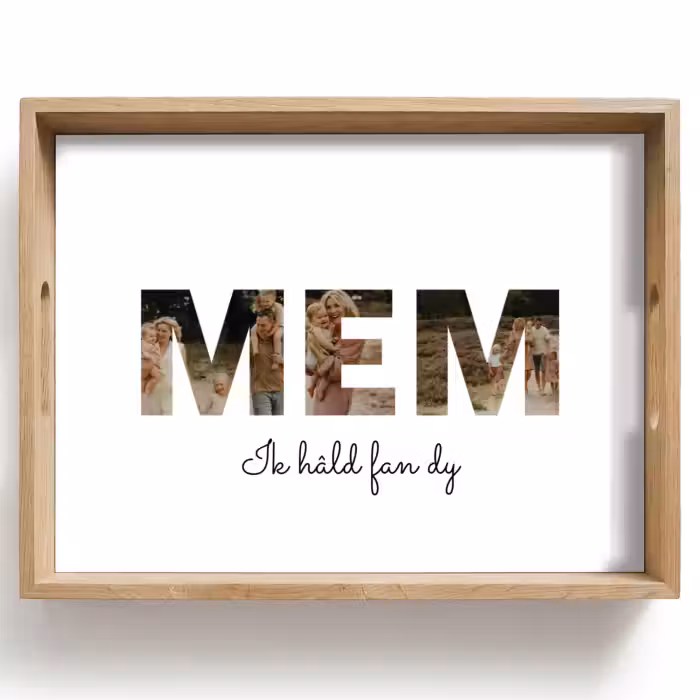 Gepersonaliseerd dienblad - Mem - Lettercollage