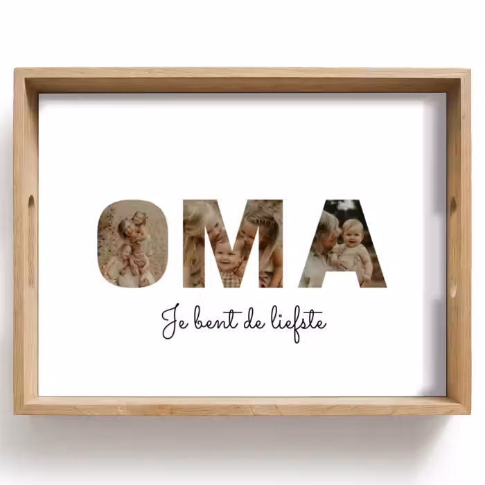 Gepersonaliseerd dienblad - Oma - Lettercollage