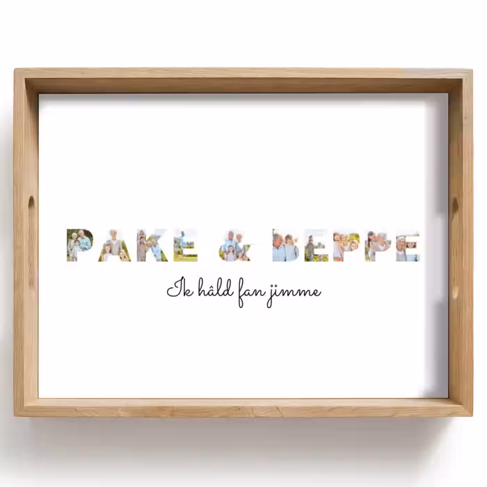 Gepersonaliseerd dienblad - Pake & Beppe - Lettercollage