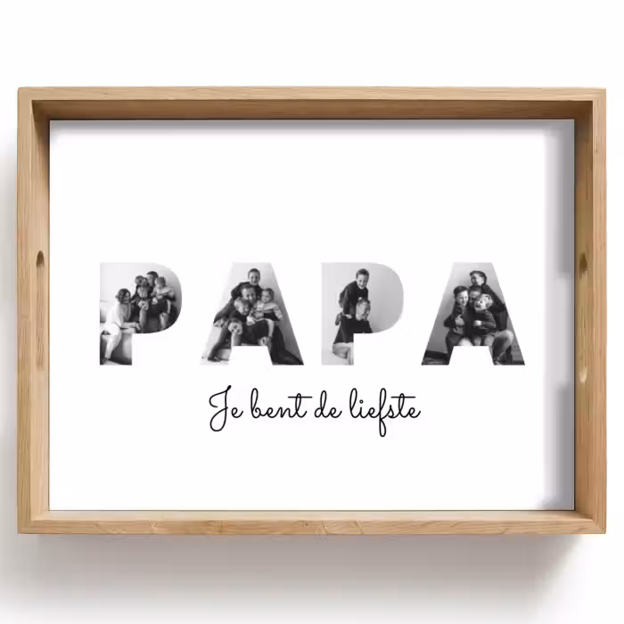 Gepersonaliseerd dienblad - Papa - Lettercollage