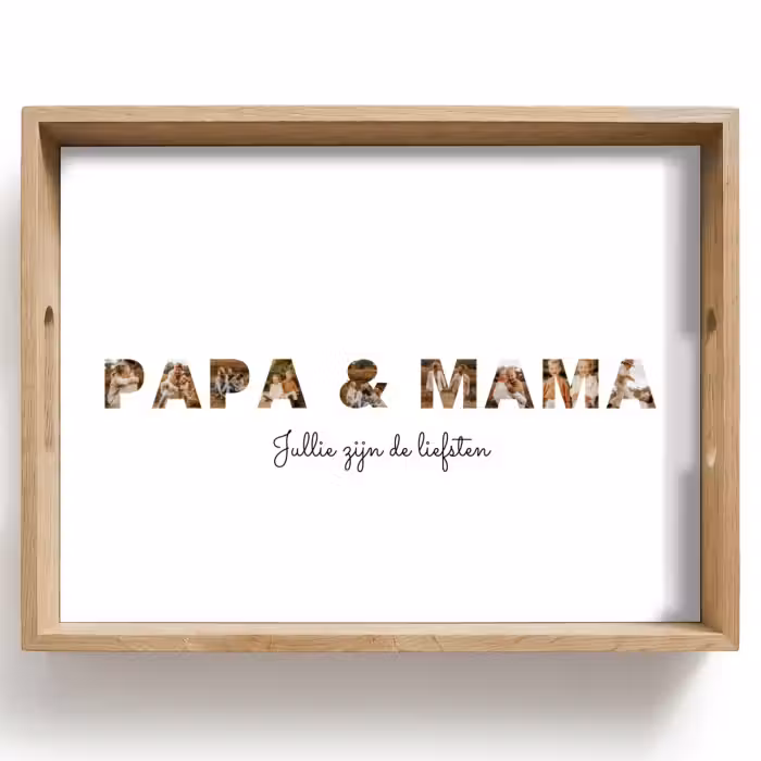 Gepersonaliseerd dienblad - Papa & Mama - Lettercollage