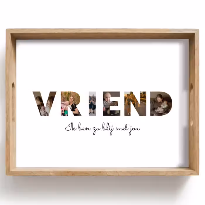 Gepersonaliseerd dienblad - Vriend - Lettercollage