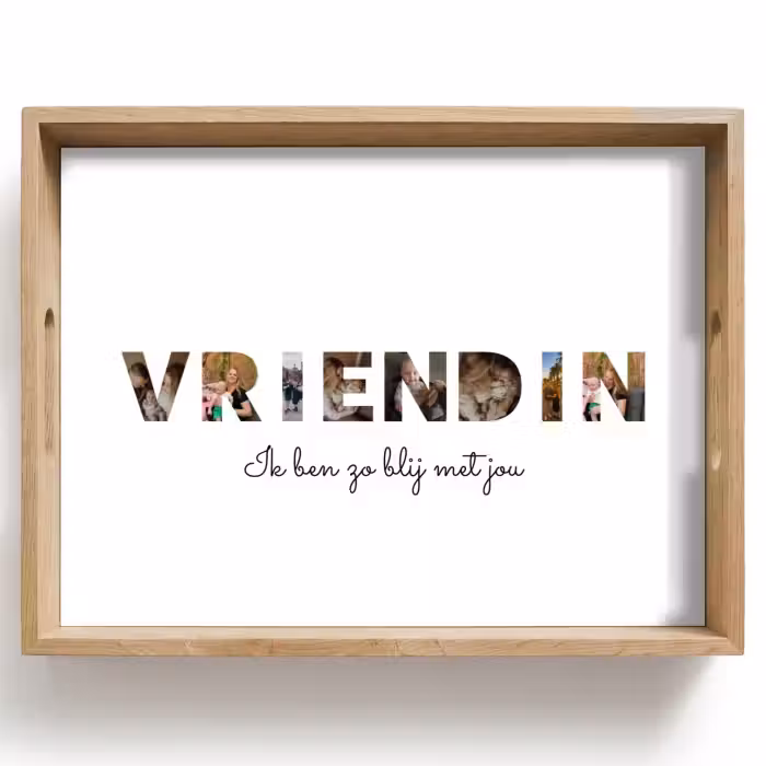 Gepersonaliseerd dienblad - Vriendin - Lettercollage
