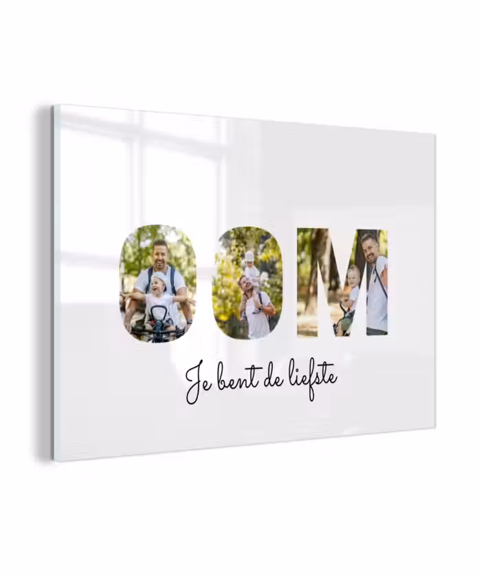 Gepersonaliseerd glas schilderij - Oom - Lettercollage