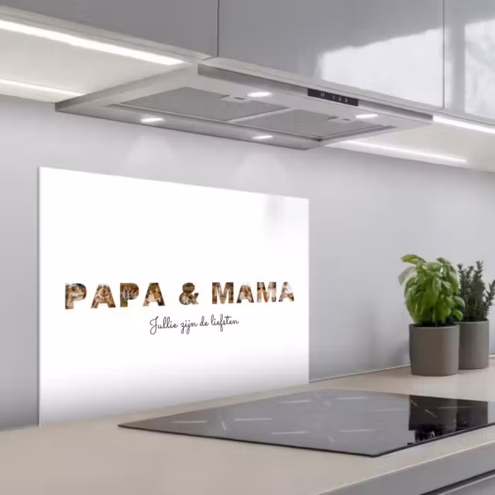 Gepersonaliseerd spatscherm - Papa & Mama - Lettercollage