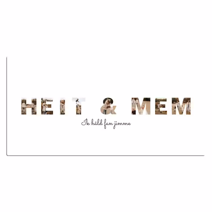 Gepersonaliseerde bureau onderlegger - Heit & Mem - Lettercollage