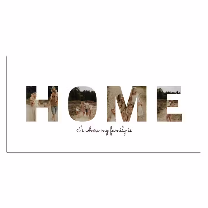 Gepersonaliseerde bureau onderlegger - Home - Lettercollage