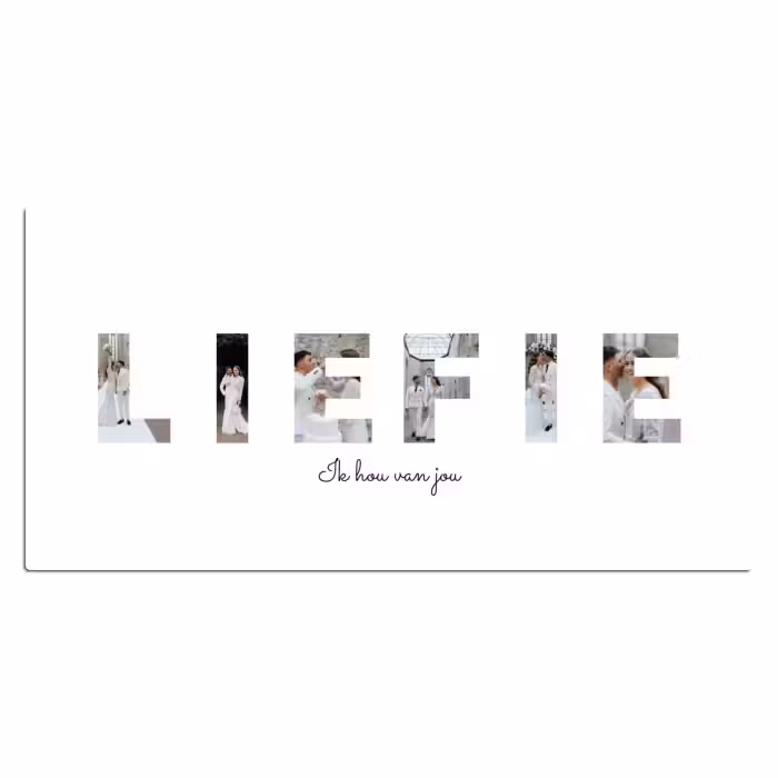 Gepersonaliseerde bureau onderlegger - Liefie - Lettercollage