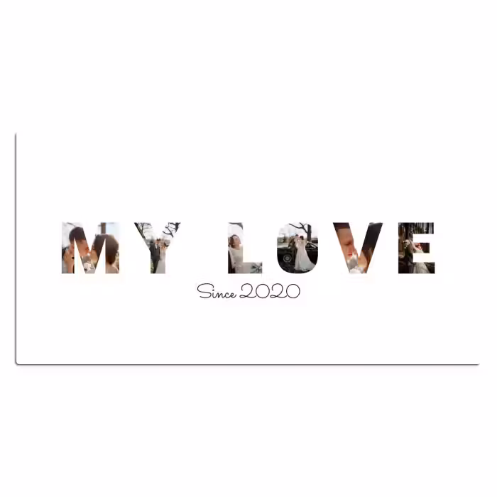 Gepersonaliseerde bureau onderlegger - My Love - Lettercollage