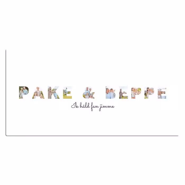 Gepersonaliseerde bureau onderlegger - Pake & Beppe - Lettercollage
