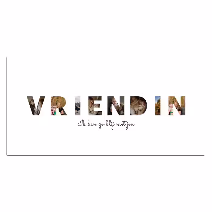 Gepersonaliseerde bureau onderlegger - Vriendin - Lettercollage