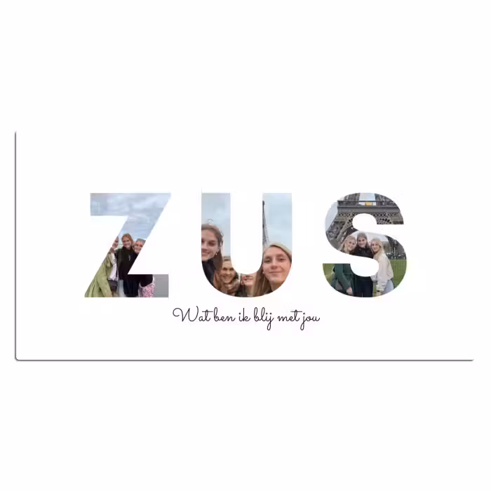 Gepersonaliseerde bureau onderlegger - Zus - Lettercollage