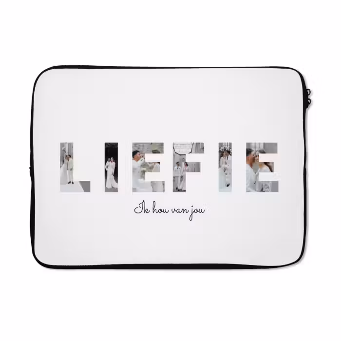 Gepersonaliseerde laptophoes - Liefie - Lettercollage