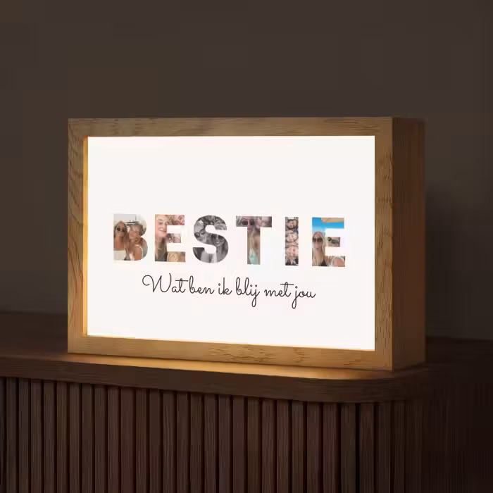 Gepersonaliseerde Lightbox - Bestie - Lettercollage