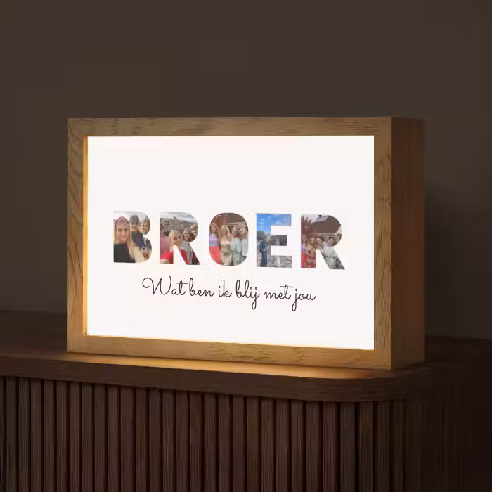 Gepersonaliseerde Lightbox - Broer - Lettercollage