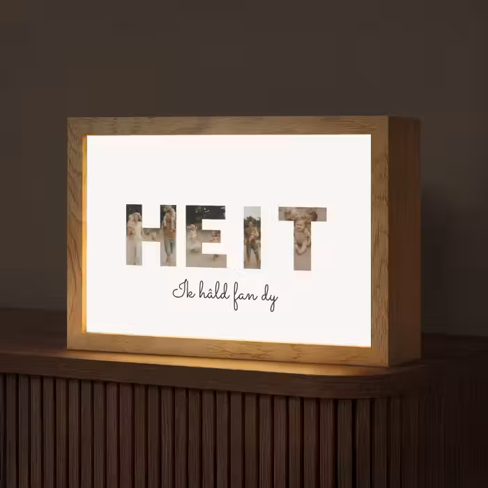 Gepersonaliseerde Lightbox - Heit - Lettercollage