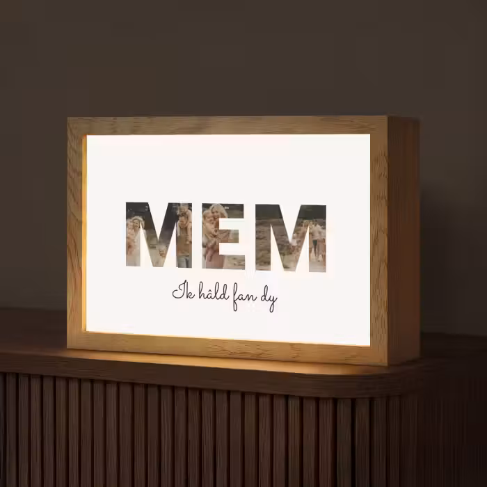 Gepersonaliseerde Lightbox - Mem - Lettercollage