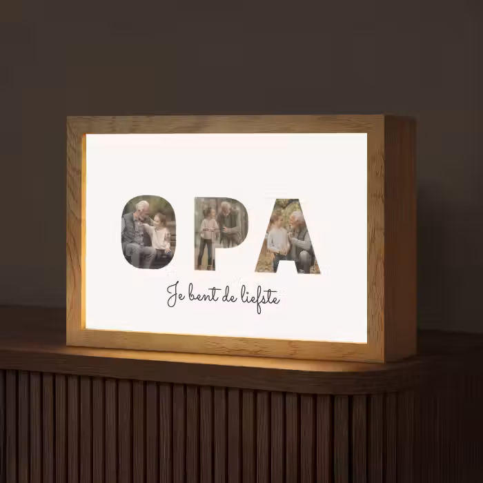 Gepersonaliseerde Lightbox - Opa - Lettercollage