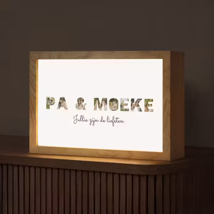 Gepersonaliseerde Lightbox - Pa & Moeke - Lettercollage