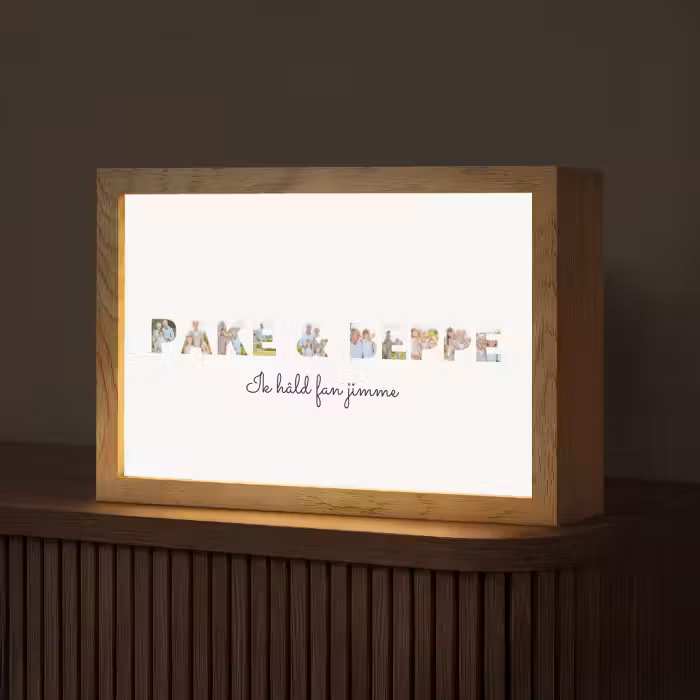 Gepersonaliseerde Lightbox - Pake & Beppe - Lettercollage