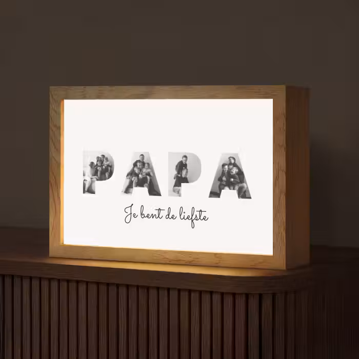 Gepersonaliseerde Lightbox - Papa - Lettercollage