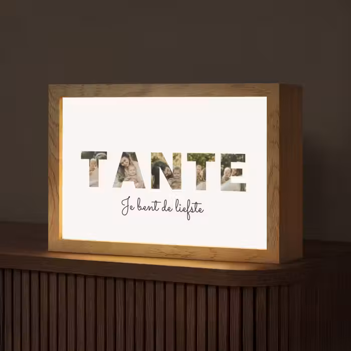 Gepersonaliseerde Lightbox - Tante - Lettercollage