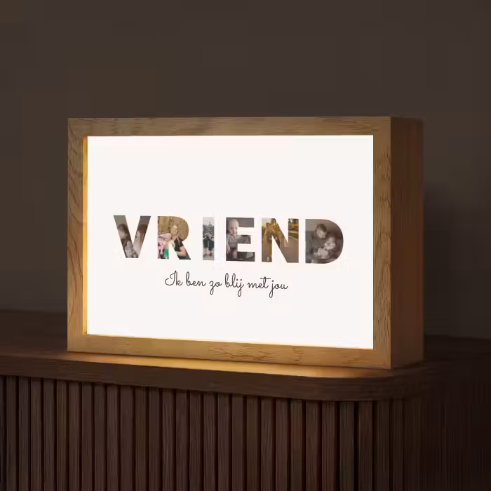Gepersonaliseerde Lightbox - Vriend - Lettercollage