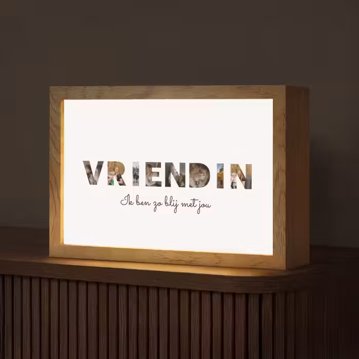 Gepersonaliseerde Lightbox - Vriendin - Lettercollage