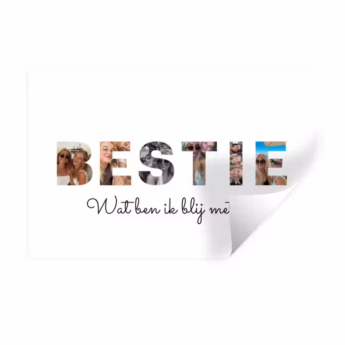 Gepersonaliseerde muursticker - Bestie - Lettercollage