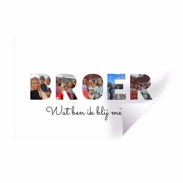Gepersonaliseerde muursticker - Broer - Lettercollage
