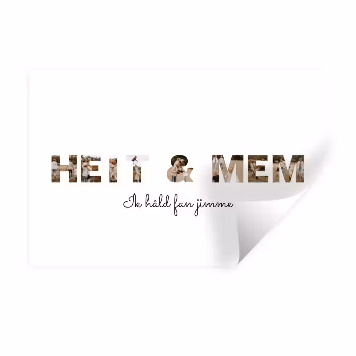 Gepersonaliseerde muursticker - Heit & Mem - Lettercollage