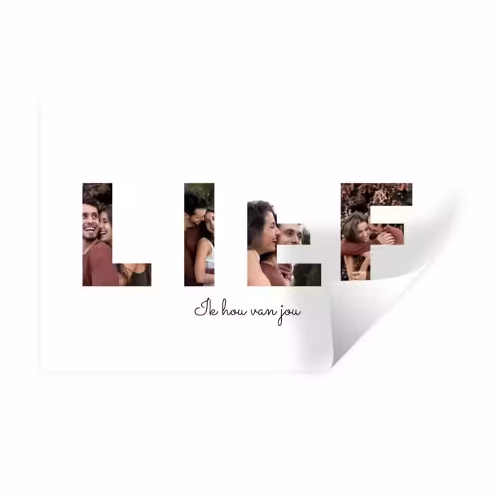 Gepersonaliseerde muursticker - Lief - Lettercollage